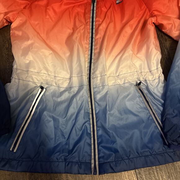 Tommy Hilfiger Sport Women’s XS Jacket Windbreaker Red White Blue Ombré - Picture 3 of 5